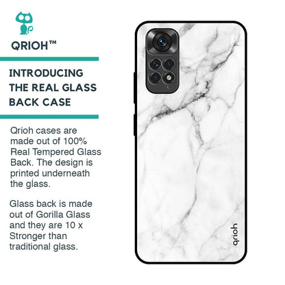 Modern White Marble Glass Case for Redmi Note 11S