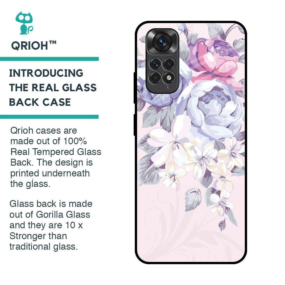 Elegant Floral Glass Case for Redmi Note 11S