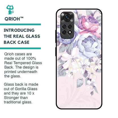 Elegant Floral Glass Case for Redmi Note 11S