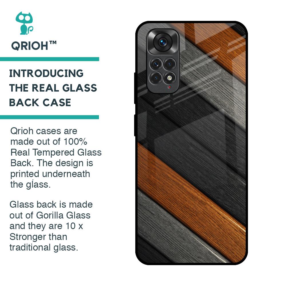 Tri Color Wood Glass Case for Redmi Note 11S