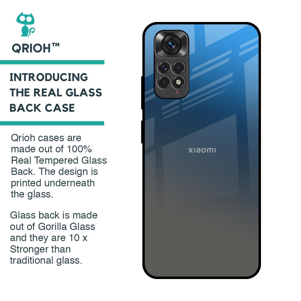 Blue Grey Ombre Glass Case for Redmi Note 11S