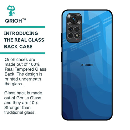Blue Wave Abstract Glass Case for Redmi Note 11S