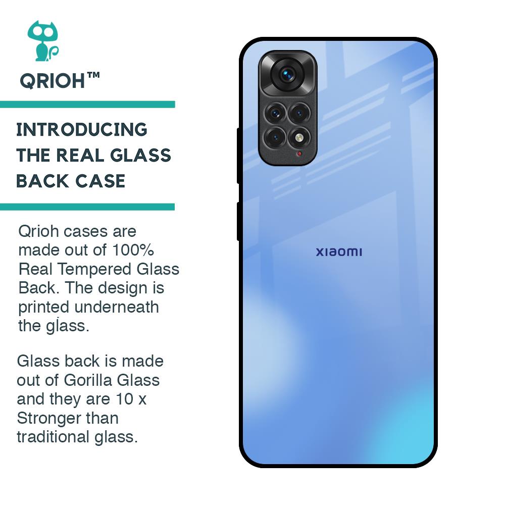Vibrant Blue Texture Glass Case for Redmi Note 11S