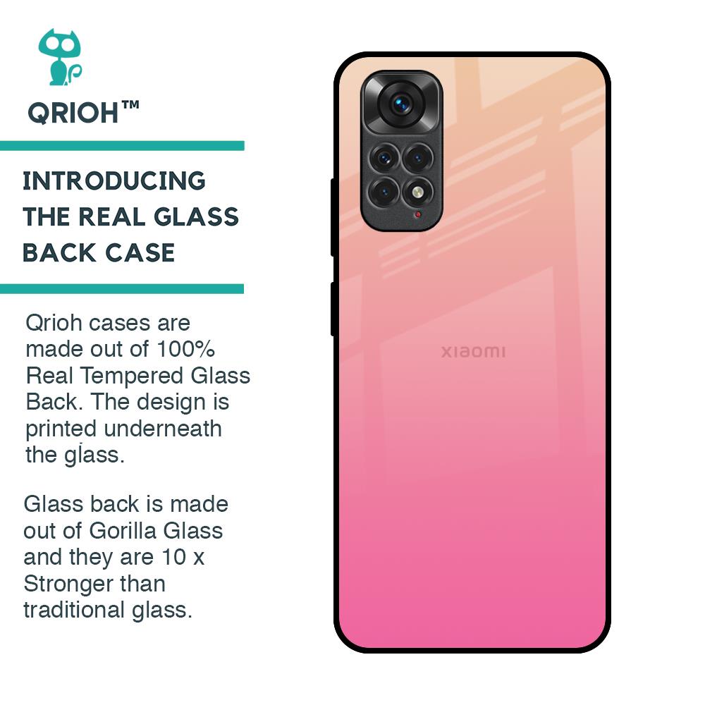 Pastel Pink Gradient Glass Case For Redmi Note 11S