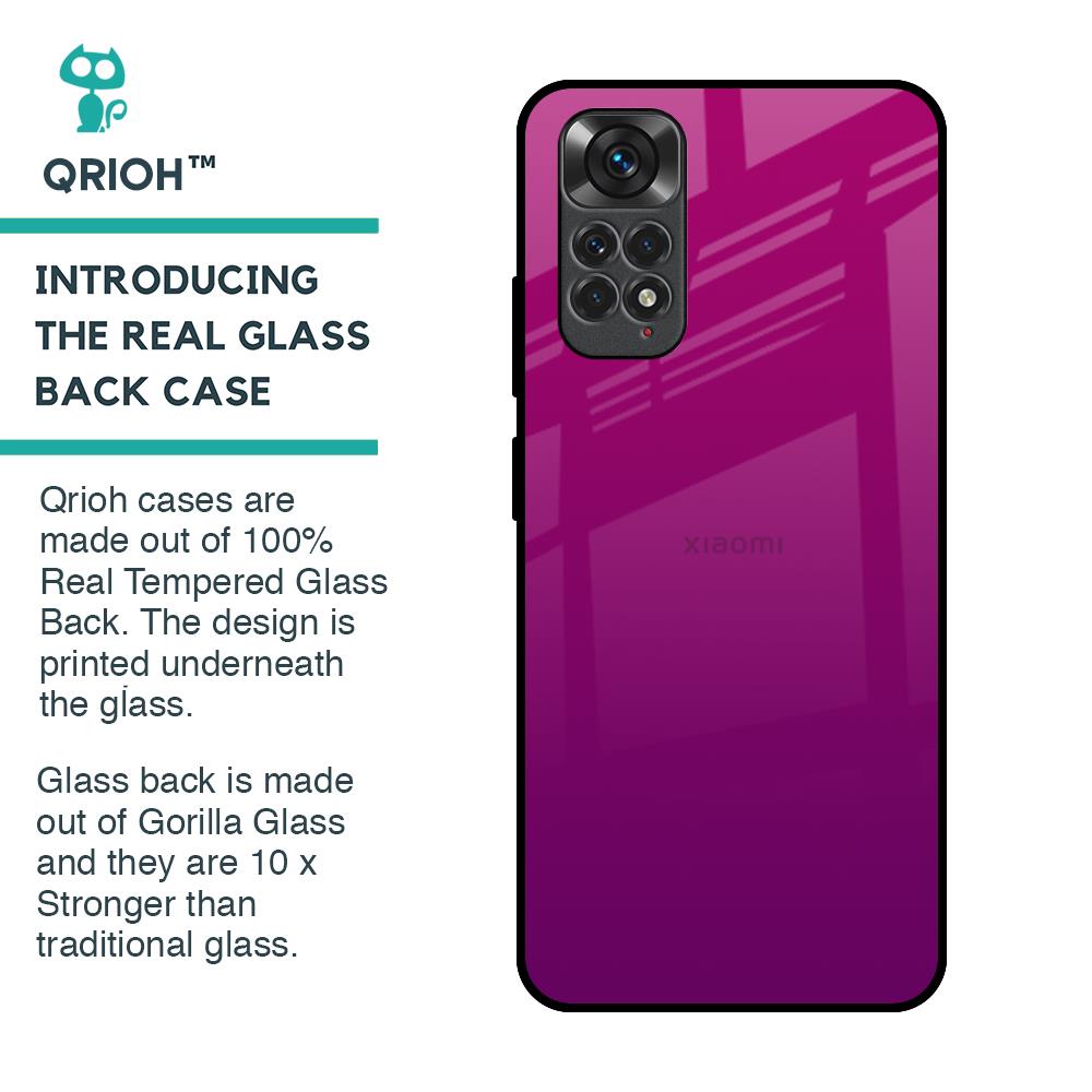 Magenta Gradient Glass Case For Redmi Note 11S
