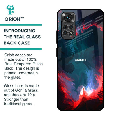Brush Art Glass Case For Redmi Note 11S