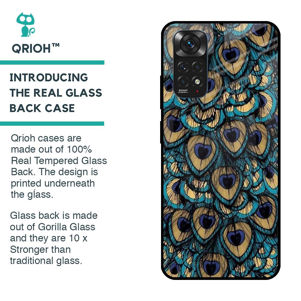 Peacock Feathers Glass case for Redmi Note 11S
