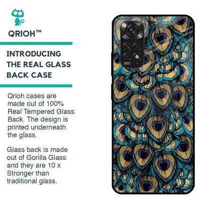 Peacock Feathers Glass case for Redmi Note 11S