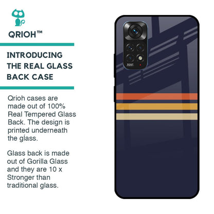 Tricolor Stripes Glass Case For Redmi Note 11S
