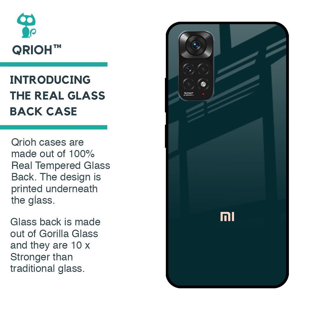 Hunter Green Glass Case For Redmi Note 11S