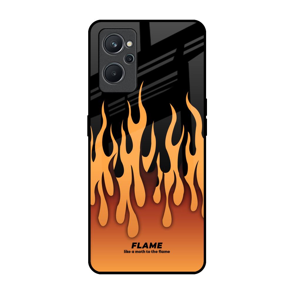 Fire Flame Realme 9i Glass Back Cover Online
