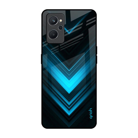 Vertical Blue Arrow Realme 9i Glass Back Cover Online