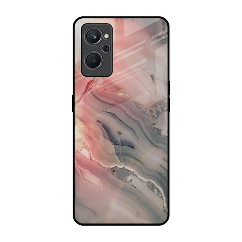 Pink And Grey Marble Realme 9i Glass Back Cover Online
