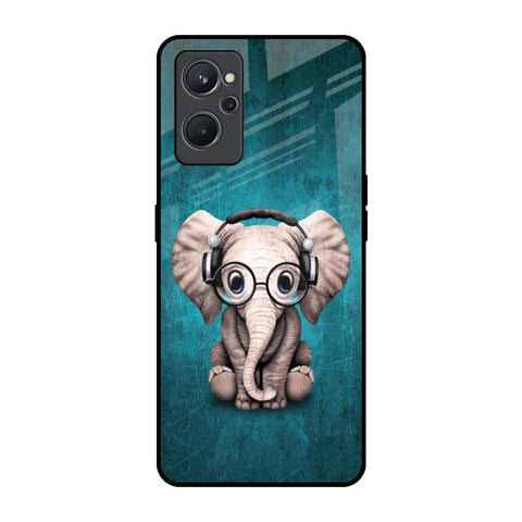 Adorable Baby Elephant Realme 9i Glass Back Cover Online