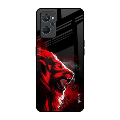 Red Angry Lion Realme 9i Glass Back Cover Online