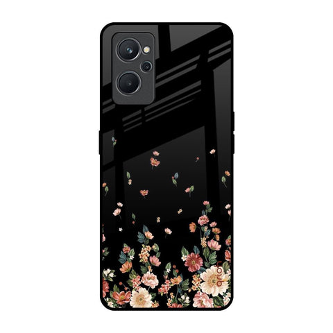Floating Floral Print Realme 9i Glass Back Cover Online