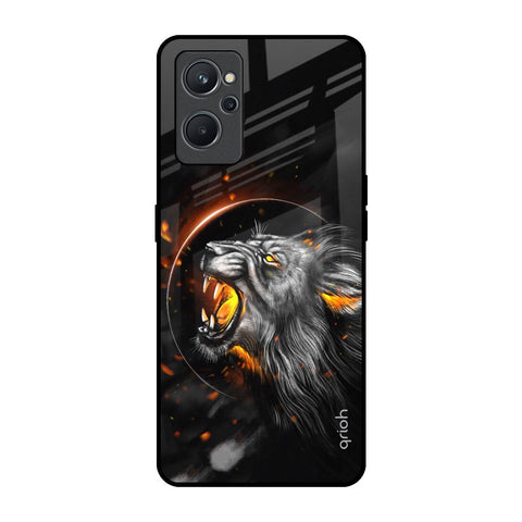 Aggressive Lion Realme 9i Glass Back Cover Online