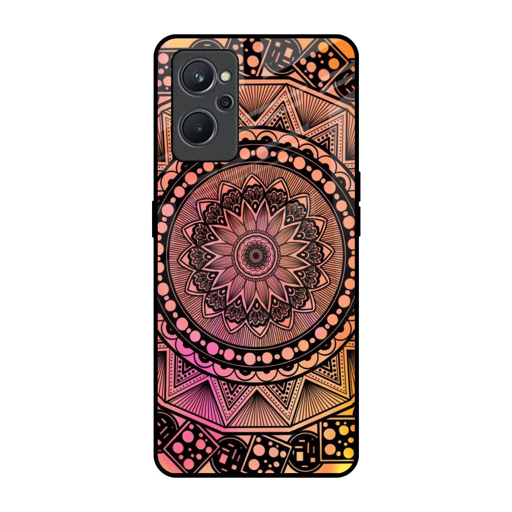 Floral Mandala Realme 9i Glass Back Cover Online
