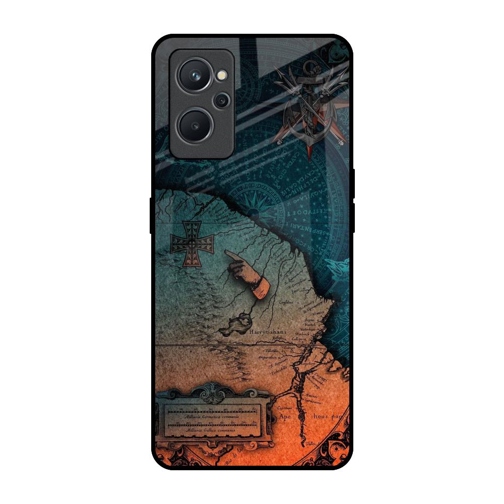 Geographical Map Realme 9i Glass Back Cover Online