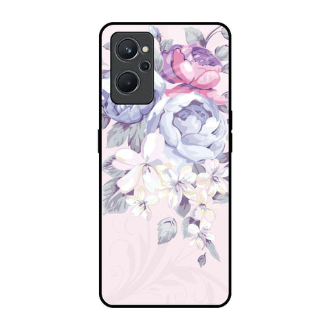Elegant Floral Realme 9i Glass Back Cover Online