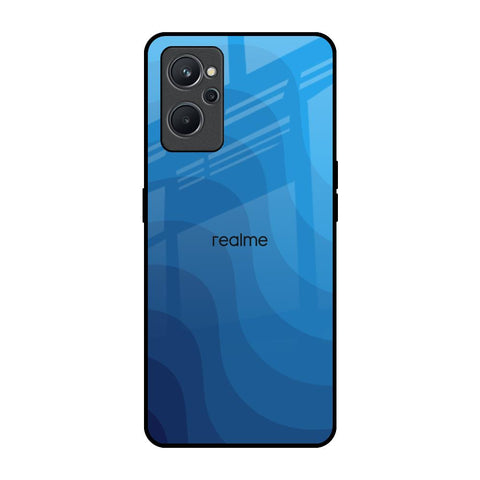 Blue Wave Abstract Realme 9i Glass Back Cover Online