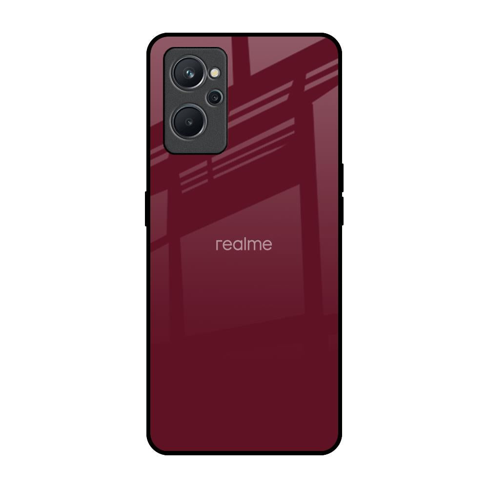 Classic Burgundy Realme 9i Glass Back Cover Online