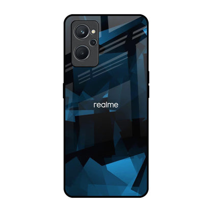 Polygonal Blue Box Realme 9i Glass Back Cover Online