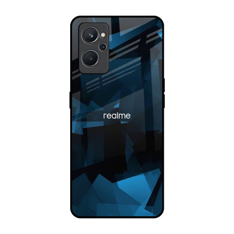 Polygonal Blue Box Realme 9i Glass Back Cover Online