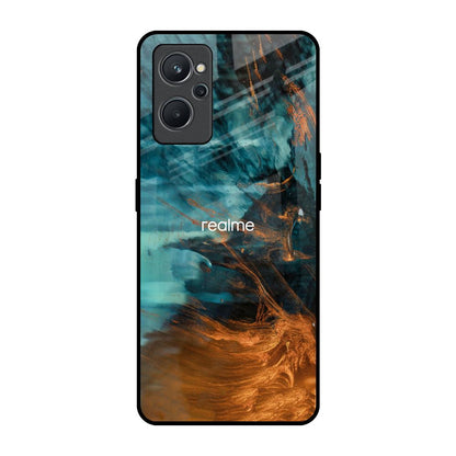 Golden Splash Realme 9i Glass Back Cover Online