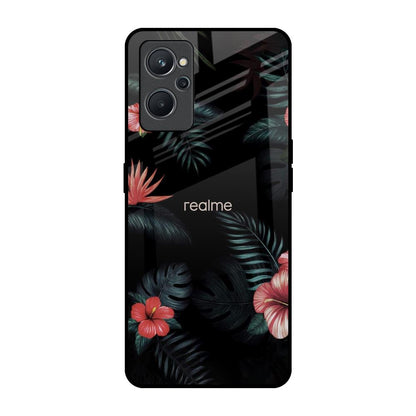 Tropical Art Flower Realme 9i Glass Back Cover Online