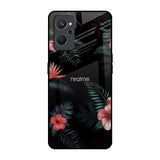 Tropical Art Flower Realme 9i Glass Back Cover Online
