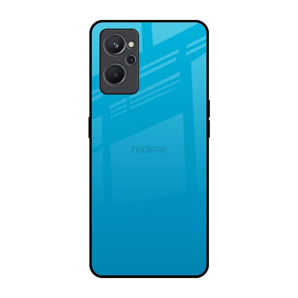 Blue Aqua Realme 9i Glass Back Cover Online