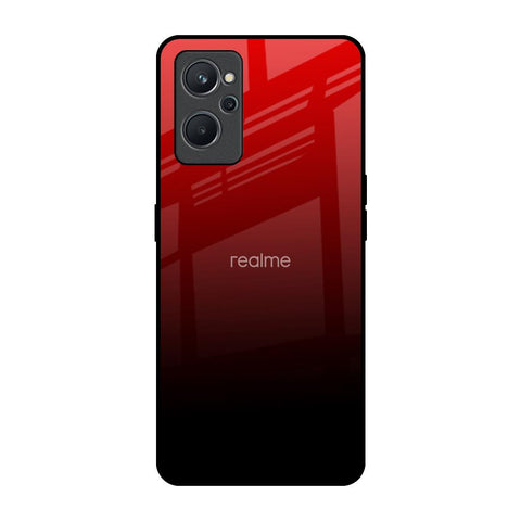 Maroon Faded Realme 9i Glass Back Cover Online