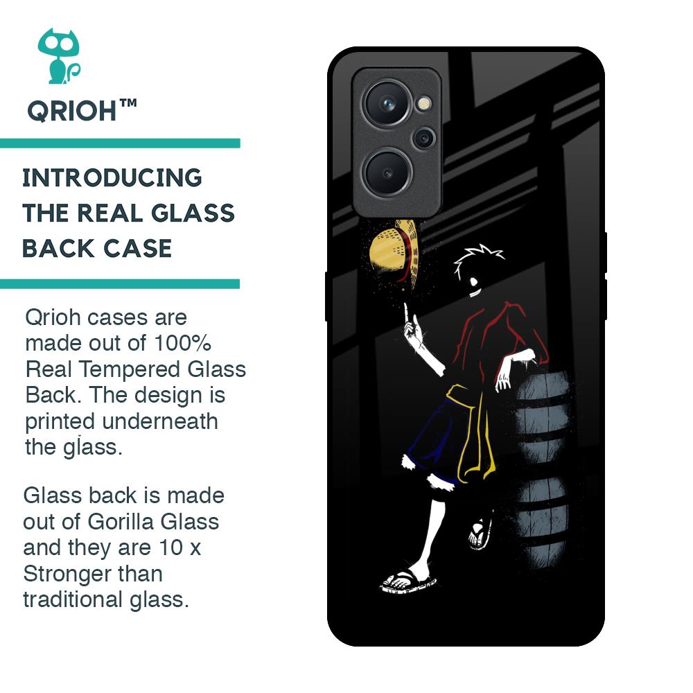 Luffy Line Art Glass Case for Realme 9i