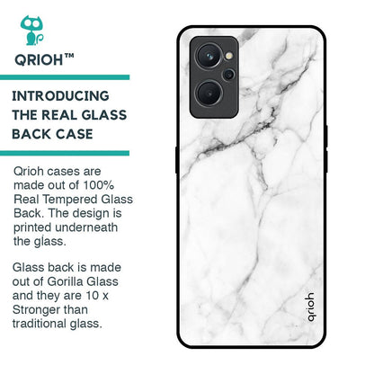 Modern White Marble Glass Case for Realme 9i
