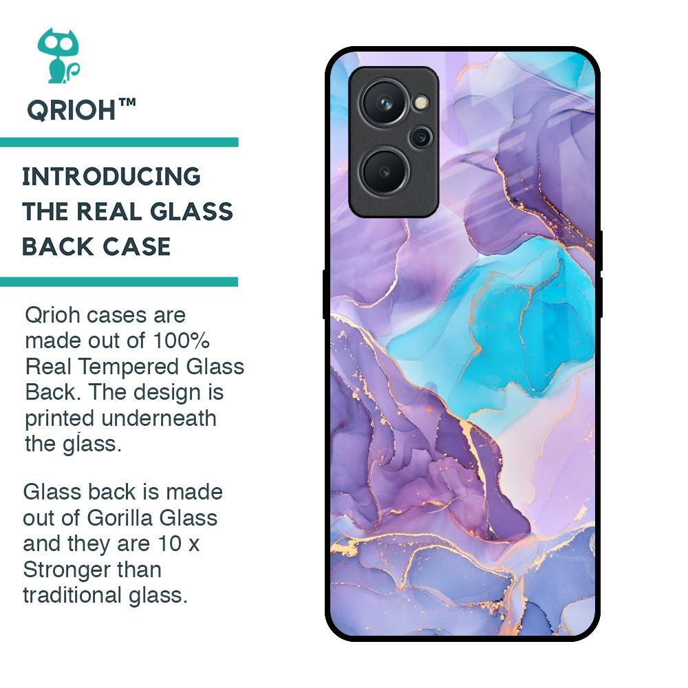 Alcohol ink Marble Glass Case for Realme 9i