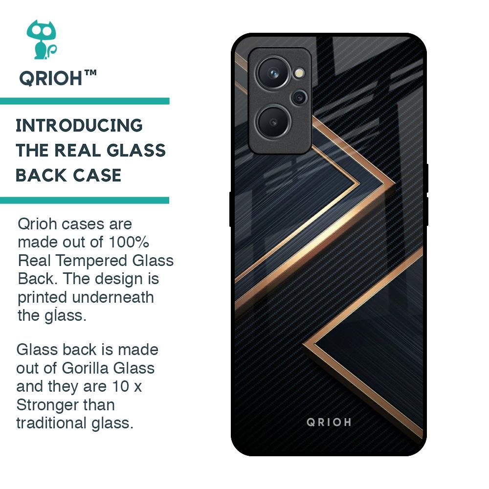 Sleek Golden & Navy Glass Case for Realme 9i