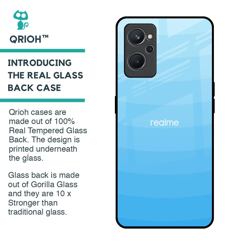 Wavy Blue Pattern Glass Case for Realme 9i