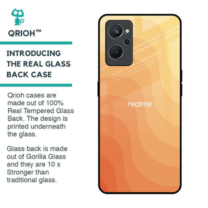 Orange Curve Pattern Glass Case for Realme 9i