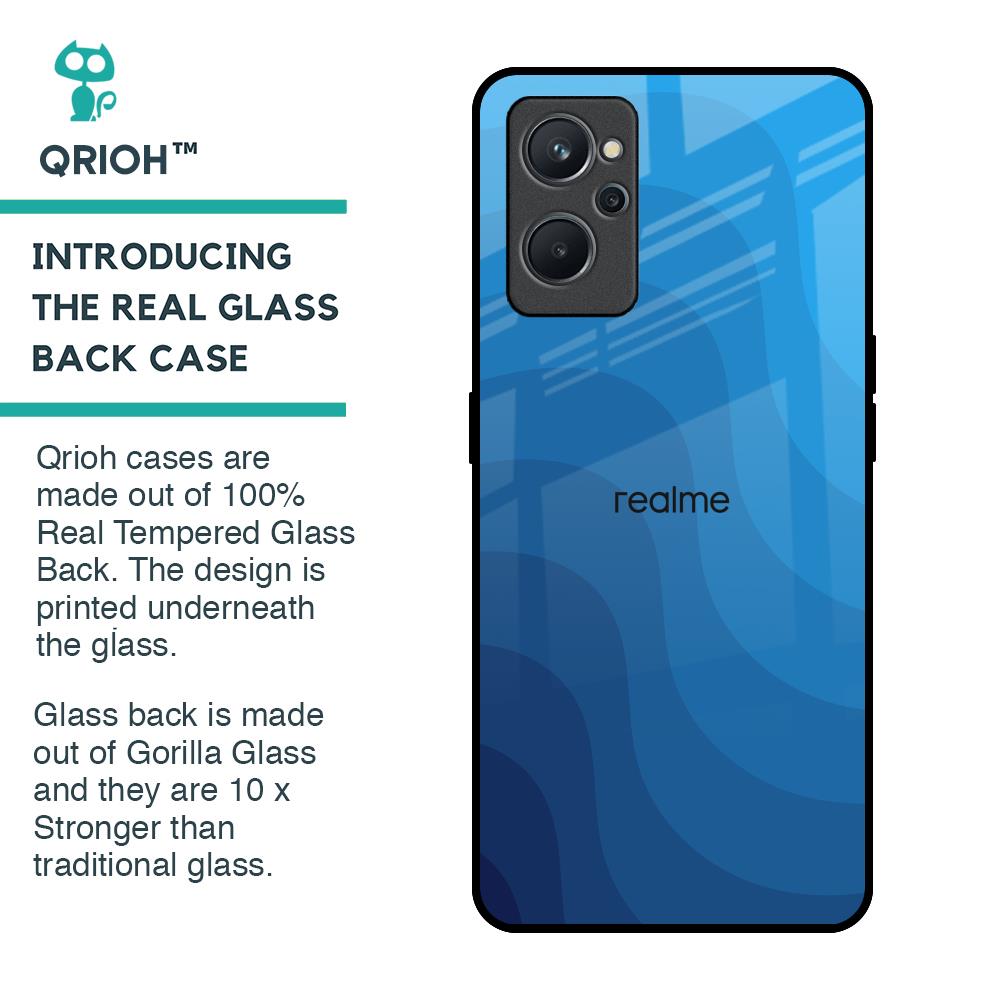 Blue Wave Abstract Glass Case for Realme 9i