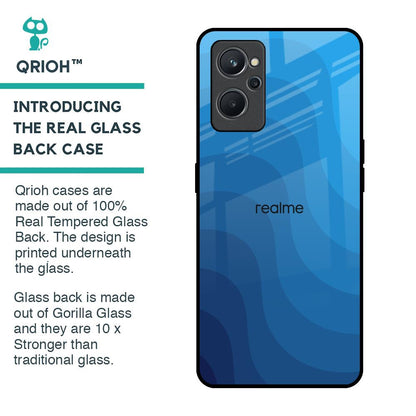 Blue Wave Abstract Glass Case for Realme 9i