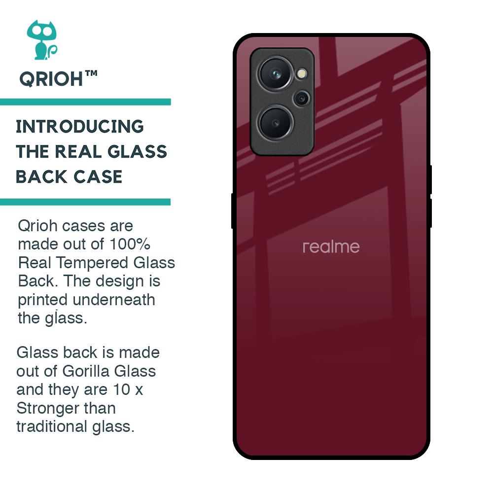 Classic Burgundy Glass Case for Realme 9i