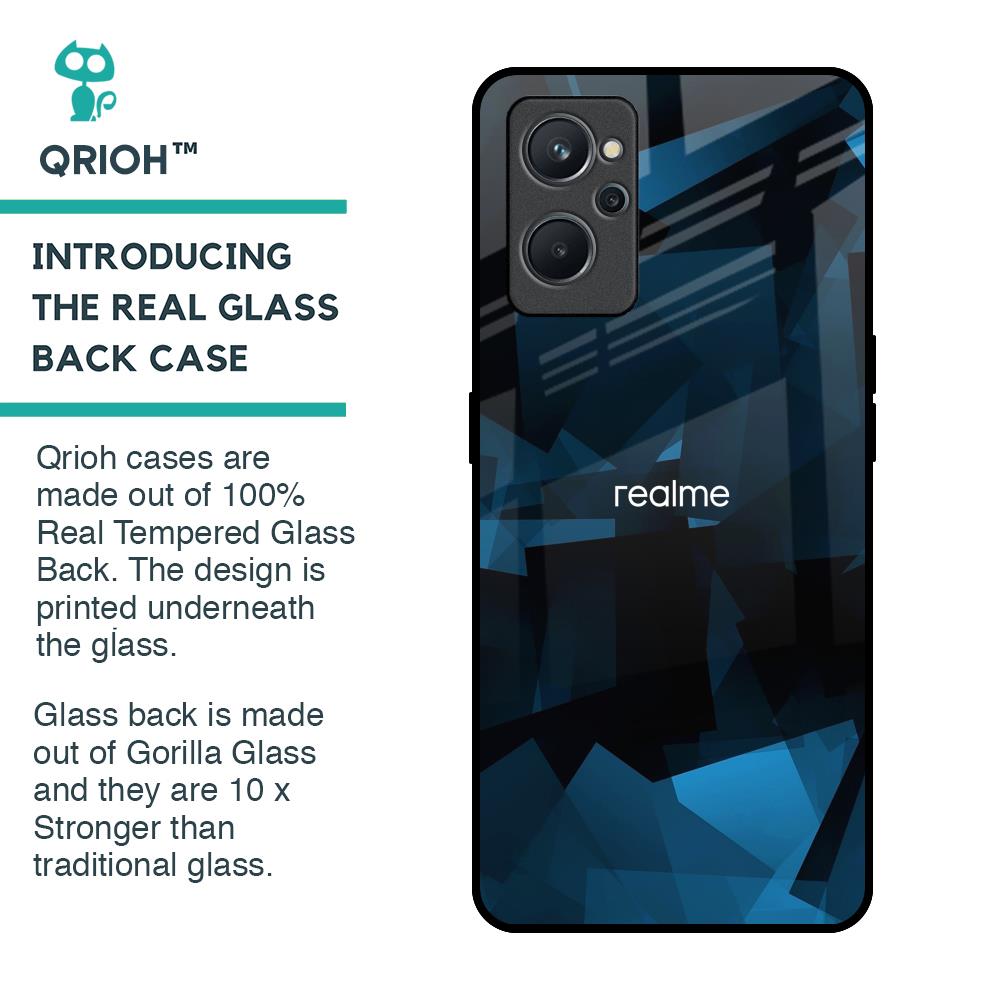 Polygonal Blue Box Glass Case For Realme 9i