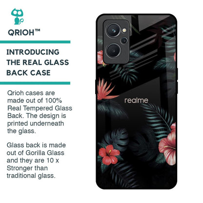 Tropical Art Flower Glass Case for Realme 9i