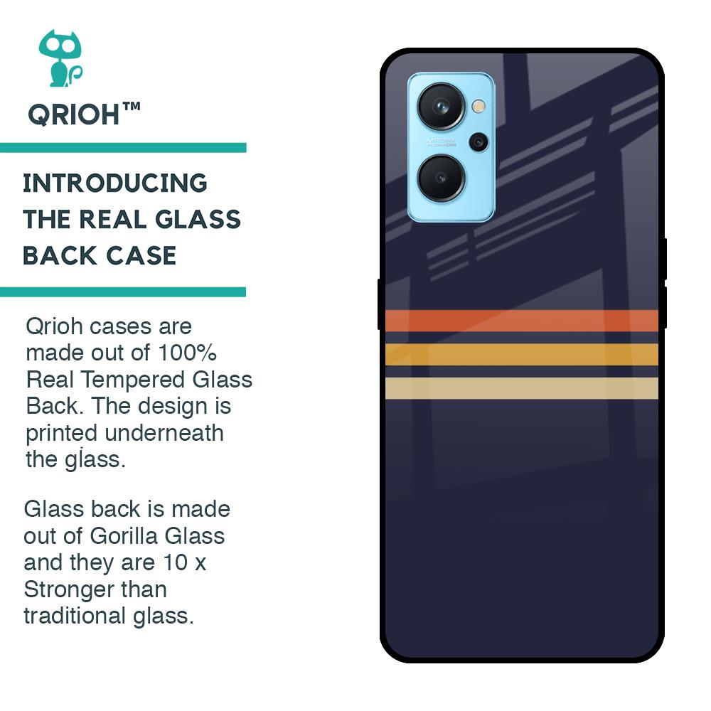 Tricolor Stripes Glass Case For Realme 9i