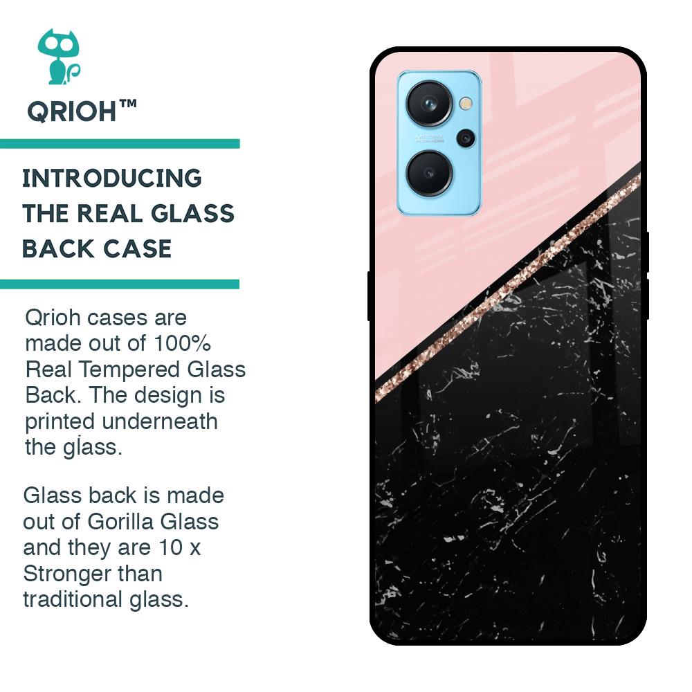 Marble Texture Pink Glass Case For Realme 9i