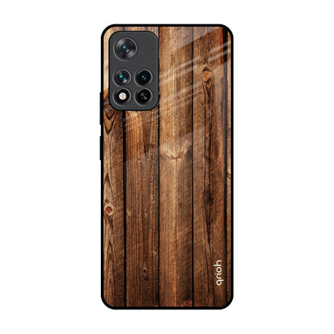 Timber Printed Mi 11i Glass Back Cover Online