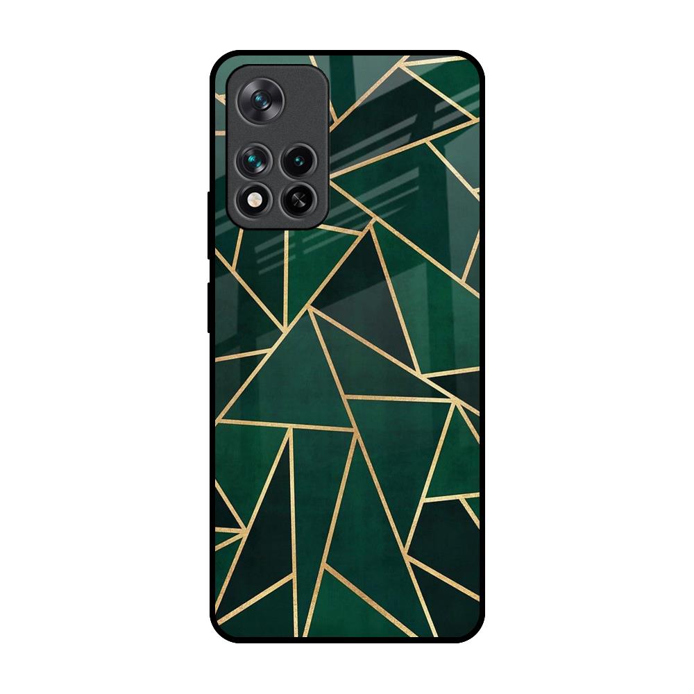 Abstract Green Mi 11i Glass Back Cover Online