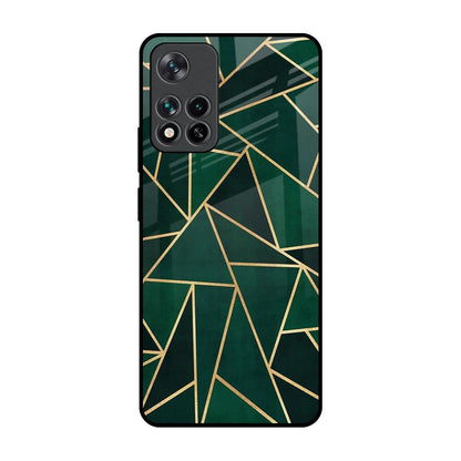 Abstract Green Mi 11i Glass Back Cover Online