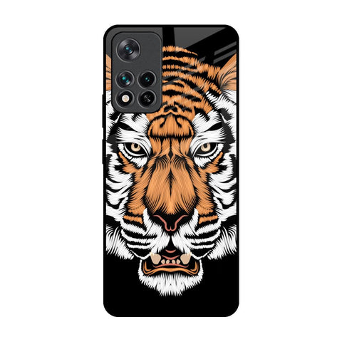 Angry Tiger Mi 11i Glass Back Cover Online